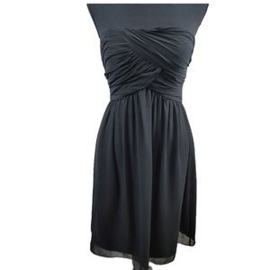 ⭐️White House Black Market Cocktail Strapless Ruffle Chiffon Dress Sz…